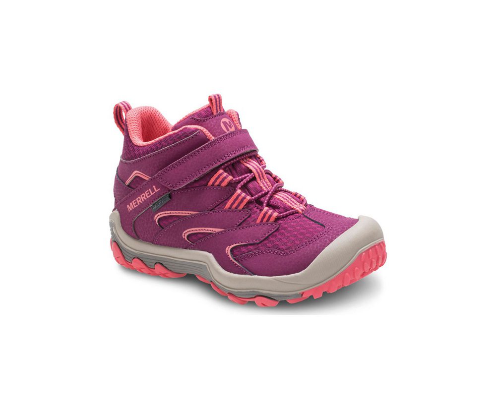 Merrell Boots Pink - Chameleon 7 Access Mid A/C Waterproof - Kids 28QFALREZ